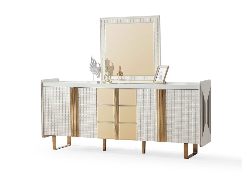 Tina Al Diningroom (Consol With Mirror & Dining Table & 6 Dining Chair) - 200-ALT-TIN-DT-6-SET