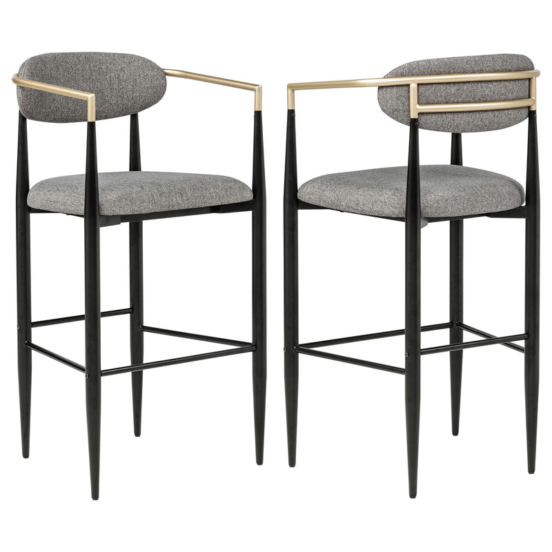 Tina Fabric Upholstered Bar Chair Grey (Set of 2) - 121189