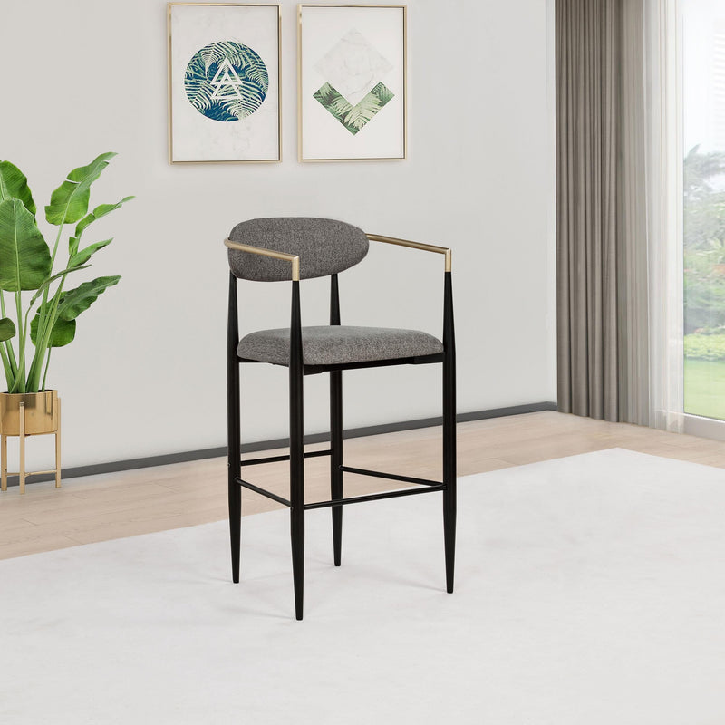 Tina Fabric Upholstered Bar Chair Grey (Set of 2) - 121189
