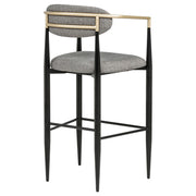 Tina Fabric Upholstered Bar Chair Grey (Set of 2) - 121189