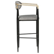 Tina Fabric Upholstered Bar Chair Grey (Set of 2) - 121189