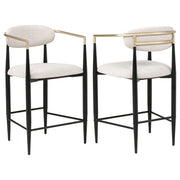 Tina Fabric Upholstered Counter Chair Beige (Set of 2) - 121184