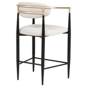 Tina Fabric Upholstered Counter Chair Beige (Set of 2) - 121184