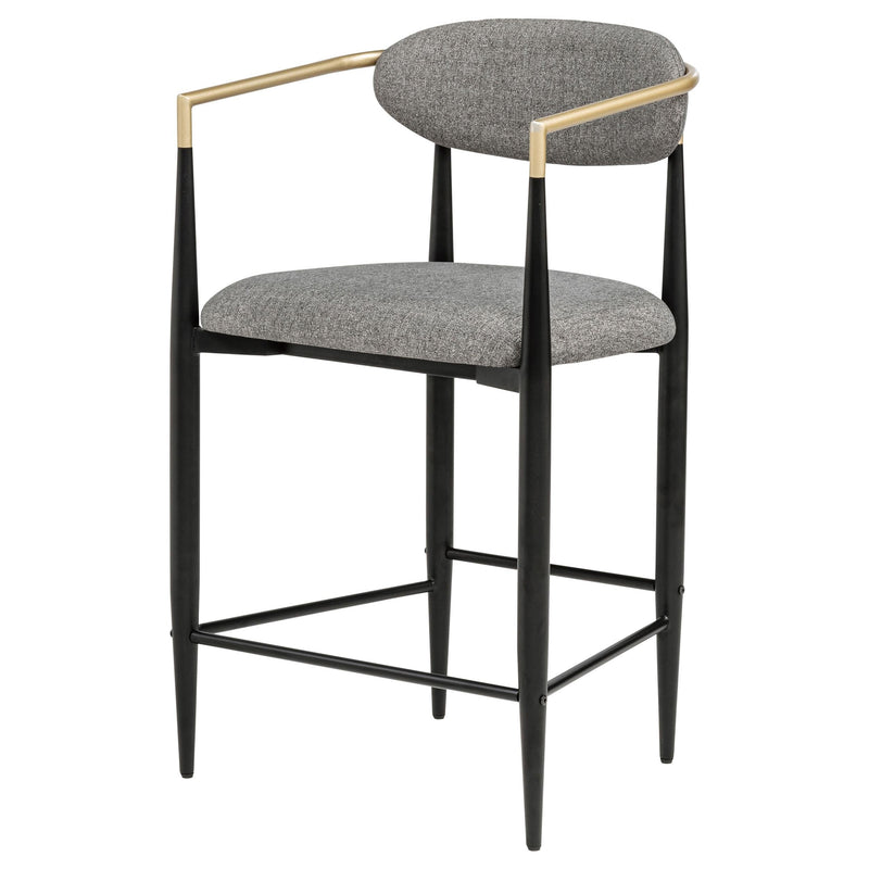 Tina Fabric Upholstered Counter Chair Grey (Set of 2) - 121186