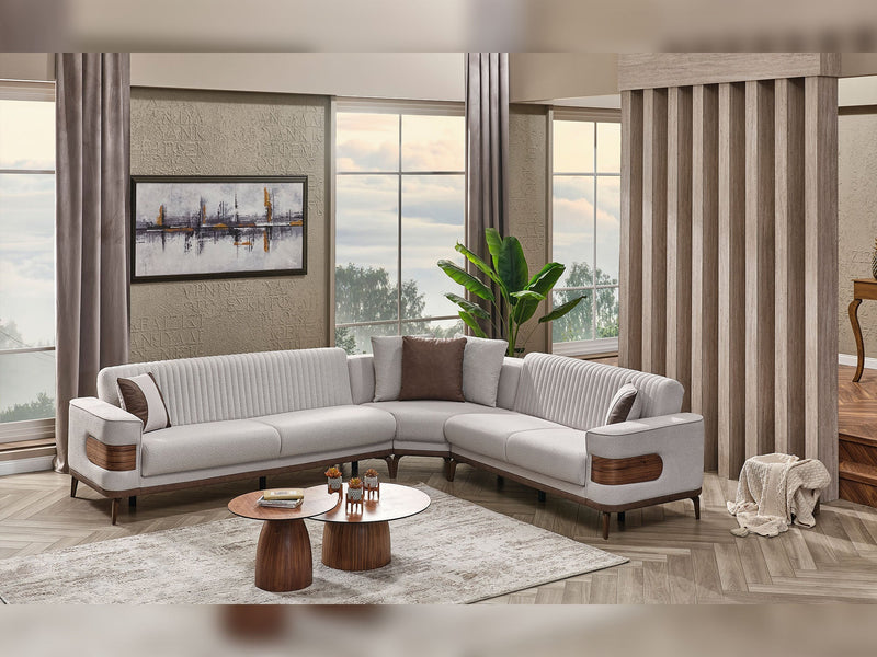 Tina Sectional Sofa in Cream - 200-SIM-TIN-SOFT01-S