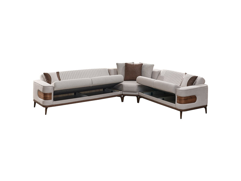 Tina Sectional Sofa in Cream - 200-SIM-TIN-SOFT01-S