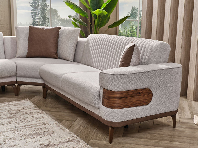 Tina Sectional Sofa in Cream - 200-SIM-TIN-SOFT01-S