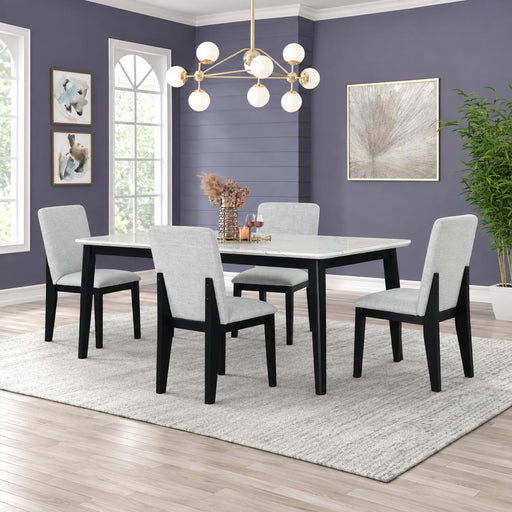 Tina - White 5PC Dining Set, Dining Table & 4 Chairs - D213-5PC-Set