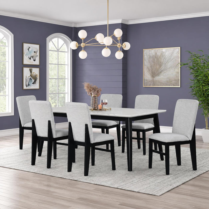 Tina - White 7PC Dining Set, Dining Table & 6 Chairs - D213-7PC-Set