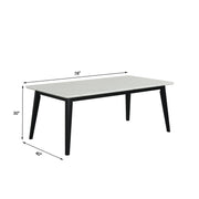 Tina - White Rectangular Shape Dining Table with Faux Marble Top - D213-Table