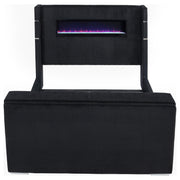 Tisdall California King Flame Visualizer TV Bed Black - 315868BLKKW