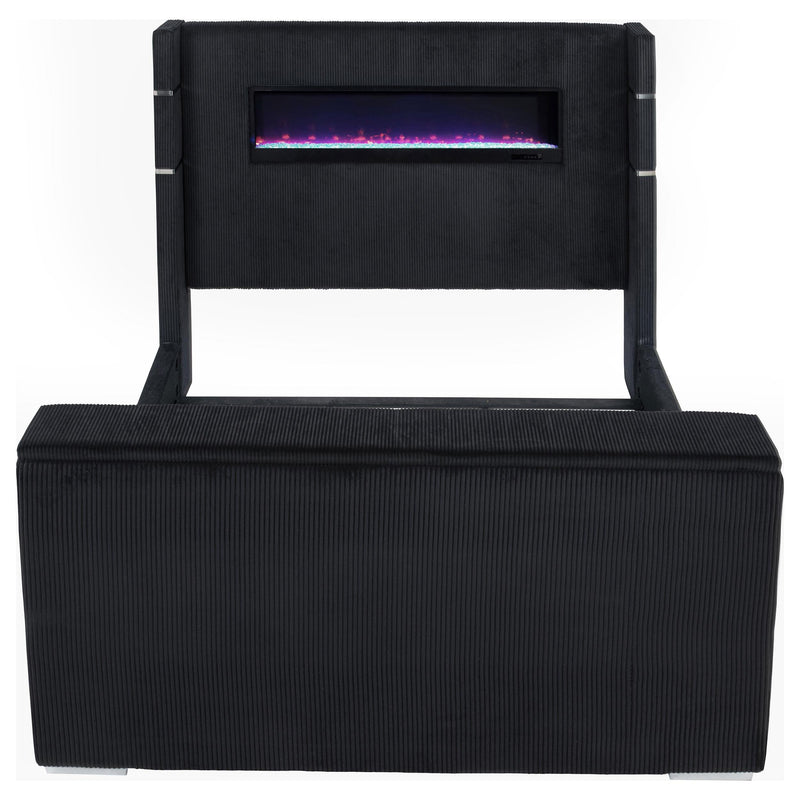 Tisdall California King Flame Visualizer TV Bed Black - 315868BLKKW