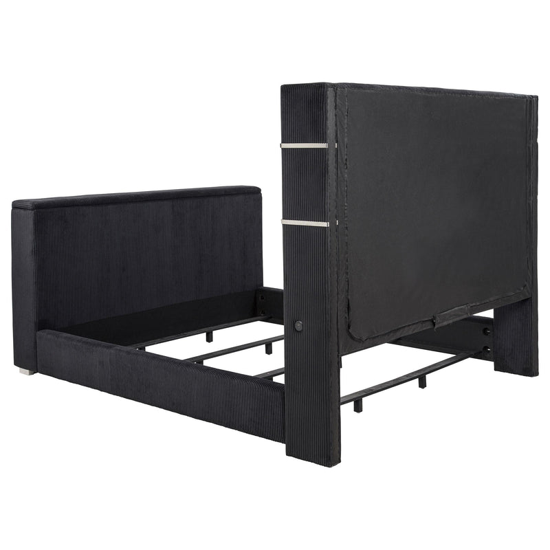 Tisdall California King Flame Visualizer TV Bed Black - 315868BLKKW