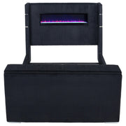 Tisdall Eastern King Flame Visualizer Wingback TV Bed Black - 315868BLKKE