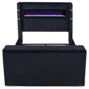 Tisdall Queen Flame Visualizer Wingback TV Bed Black - 315868BLKQ