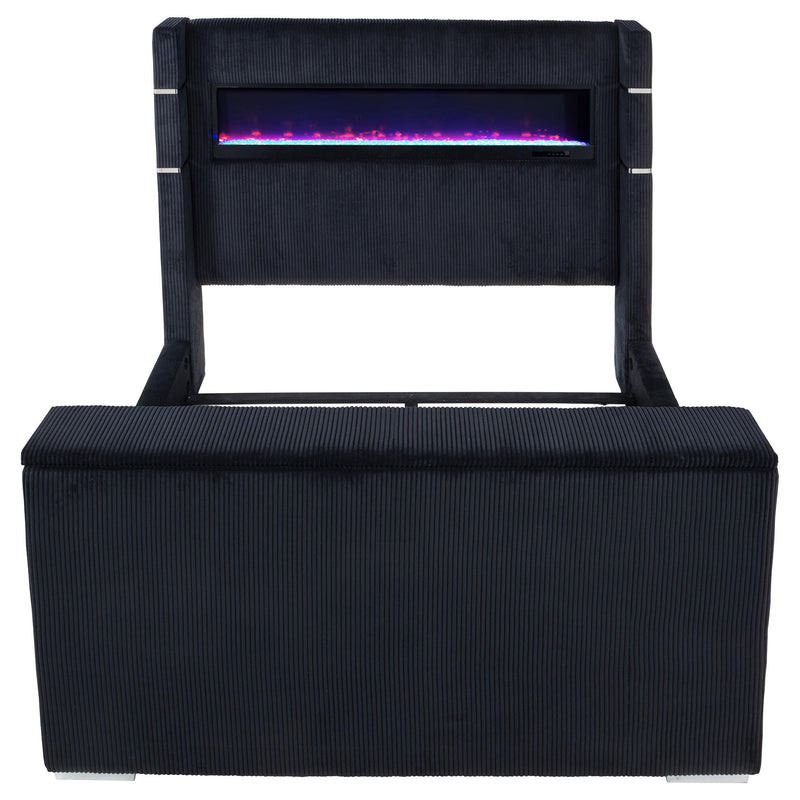 Tisdall Queen Flame Visualizer Wingback TV Bed Black - 315868BLKQ