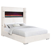 Tisdall Upholstered Cal King Flame Visualizer Bed Cream - 306032KW
