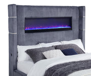 Tisdall Upholstered Cal King Flame Visualizer Bed Grey - 306030KW