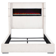 Tisdall Upholstered Queen Flame Visualizer Bed Cream - 306032Q