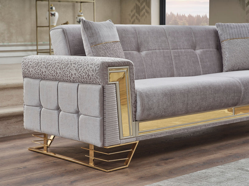 Titan Convertible Sofa in Light Grey - 200-SER-TIT-STAR244-3
