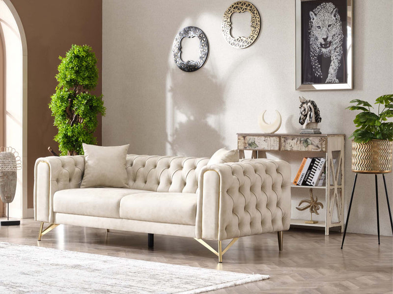Tivoli Convertible Loveseat Cream in Cream - 101-TIV-TAL01-2