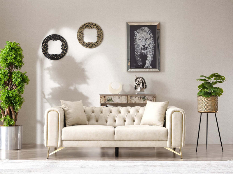 Tivoli Convertible Loveseat Cream in Cream - 101-TIV-TAL01-2