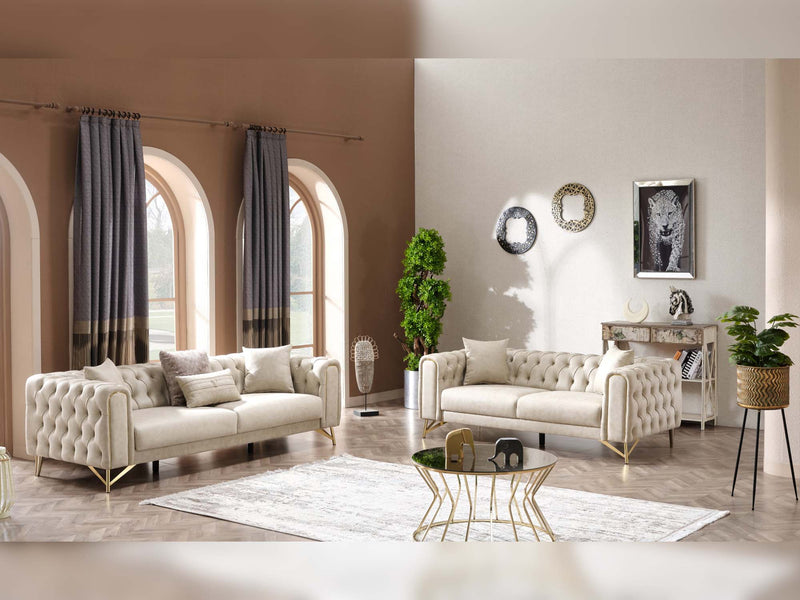 Tivoli Convertible Loveseat Cream in Cream - 101-TIV-TAL01-2