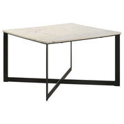 Tobin 2-piece Marble Top Coffee and End Table Set White - 707698-S2