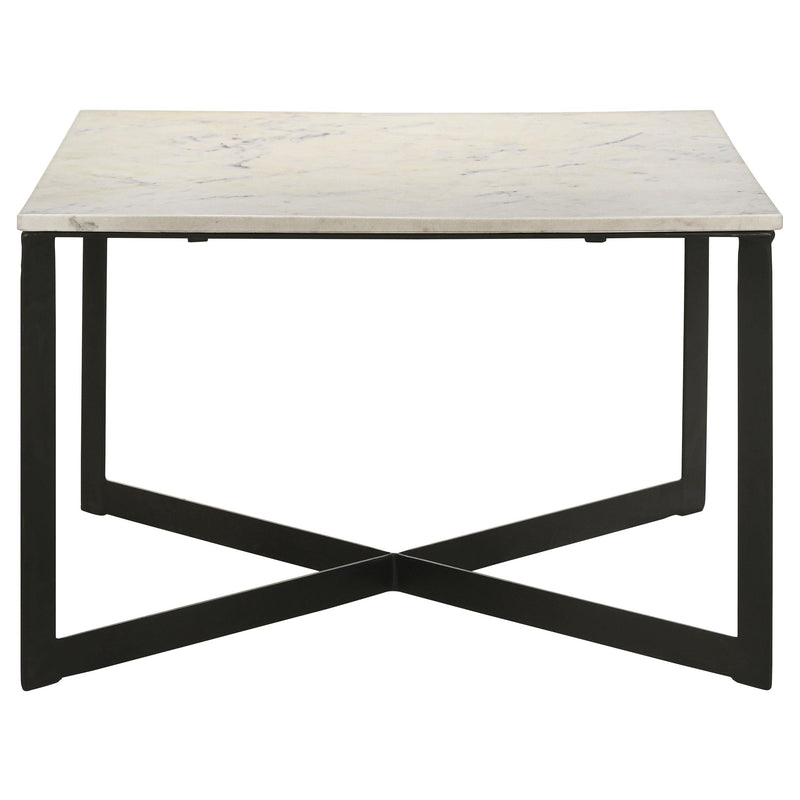 Tobin Square Marble Top Coffee Table White and Black - 707698