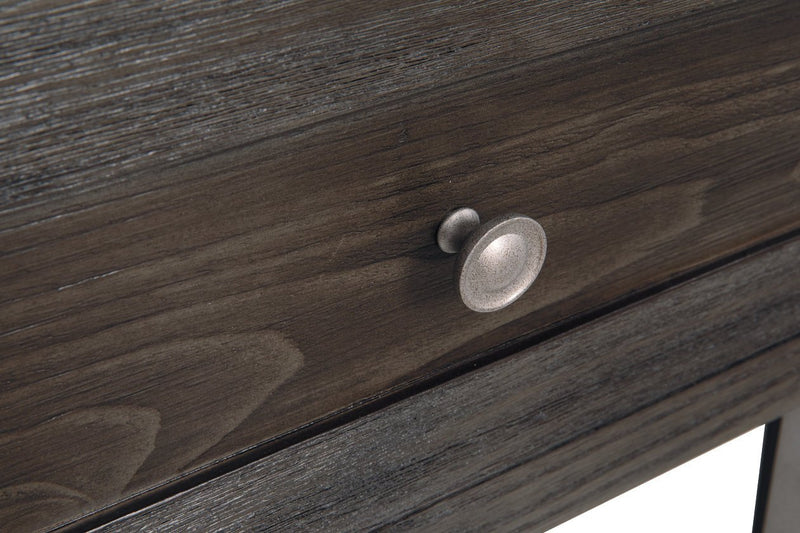 Todoe Dark Gray End Table with USB Ports & Outlets - Lara FurnitureEnd Table