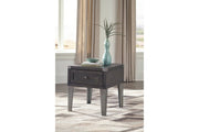 Todoe Dark Gray End Table with USB Ports & Outlets - Lara FurnitureEnd Table