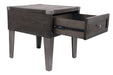 Todoe Dark Gray End Table with USB Ports & Outlets - Gate FurnitureEnd Table