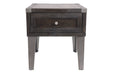 Todoe Dark Gray End Table with USB Ports & Outlets - Gate FurnitureEnd Table