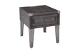 Todoe Dark Gray End Table with USB Ports & Outlets - Gate FurnitureEnd Table