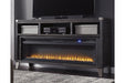 Todoe Gray 65" TV Stand with Electric Fireplace - Gate FurnitureTV Stand