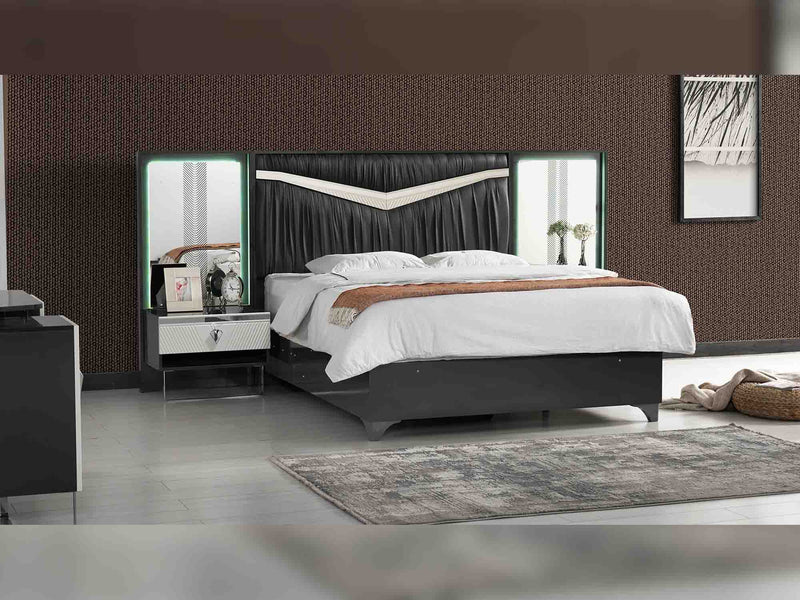 Tokyo Storage Bed With Headboard - King in Black - 120-TOK-KIN-SB