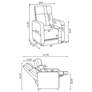 Toohey Upholstered Home Theater Push Back Recliner Black - 600181