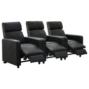 Toohey Upholstered Tufted Recliner Living Room Set Black - 600181-S3B