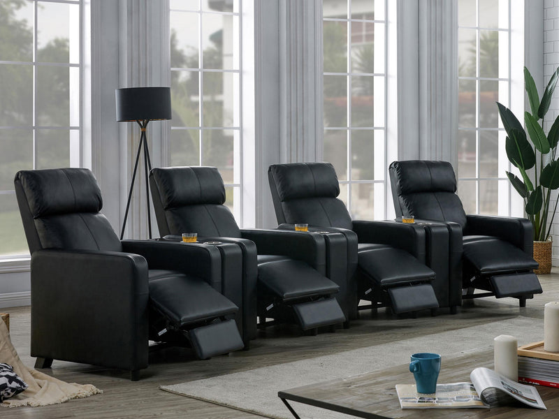 Toohey Upholstered Tufted Recliner Living Room Set Black - 600181-S4A