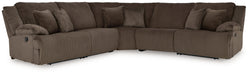Top Tier 5 - Piece Sectional with Recliner in Chocolate - Gate FurnitureSectional