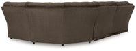 Top Tier 5 - Piece Sectional with Recliner in Chocolate - Gate FurnitureSectional
