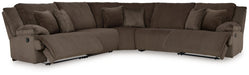 Top Tier 5 - Piece Sectional with Recliner in Chocolate - Gate FurnitureSectional