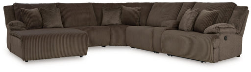 Top Tier Chocolate 6-Piece Sectional with Recliner from Ashley - Lara Furniture
