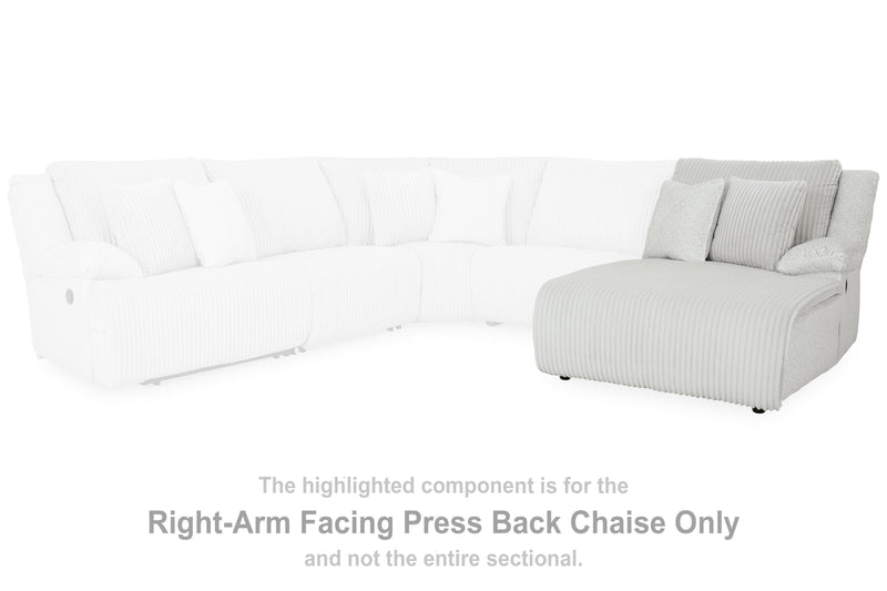Top Tier Alloy Right-Arm Facing Press Back Chaise - 9270607