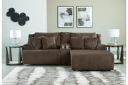 Top Tier Chocolate 3 - Piece Reclining Sectional Sofa with Chaise - Lara FurnitureReclining Sectional