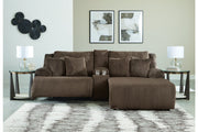 Top Tier Chocolate 3 - Piece Reclining Sectional Sofa with Chaise - Lara FurnitureReclining Sectional