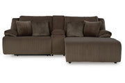 Top Tier Chocolate 3 - Piece Reclining Sectional Sofa with Chaise - Lara FurnitureReclining Sectional