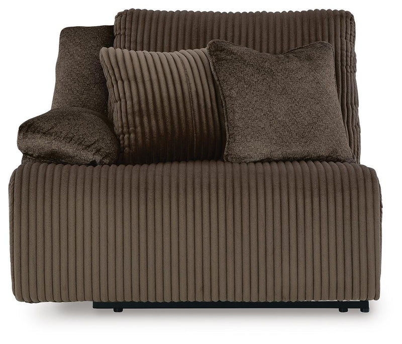 Top Tier Chocolate 3-Piece Reclining Sofa Chaise Sectional - 92705S10