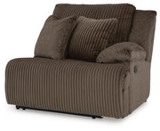 Top Tier Chocolate 3-Piece Reclining Sofa Chaise Sectional - 92705S11
