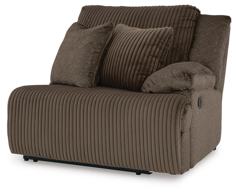 Top Tier Chocolate 3-Piece Reclining Sofa Chaise Sectional - 92705S11